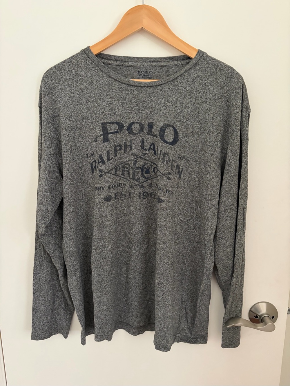 Polo by Ralph Lauren Heather Gray Long Sleeve with Graphic